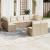 Set canapele de grădină, 9 piese, cu perne, bej, poliratan GartenMobel Dekor