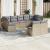 Set canapele de grădină, 9 piese, cu perne, bej, poliratan GartenMobel Dekor