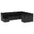 Set canapele de grădină cu perne, 10 piese, negru, poliratan GartenMobel Dekor