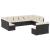 Set canapele de grădină, 12 piese, cu perne, negru, poliratan GartenMobel Dekor