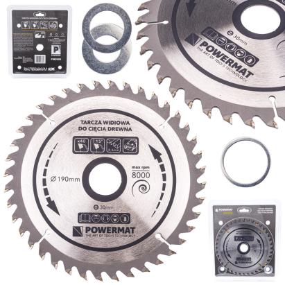 Pânză ferăstrău circular Powermat 190x30 mm, 40 dinți TCT pentru lemn
