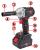 Red Technic RED TECHNIC RTAKU0026 Cheie cu impact 20V 4Ah 380Nm