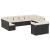 Set canapele de grădină, 12 piese, cu perne, negru, poliratan GartenMobel Dekor