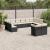 Set canapele de grădină, 12 piese, cu perne, negru, poliratan GartenMobel Dekor