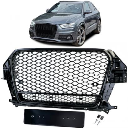 Grilaj sport cu fagure negru lucios, potrivit pentru Audi Q3 8U pre-facelift 11-15 Performance AutoTuning