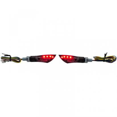 Semnalizator LED Mini pentru motocicletă, lumină de spate duală, universală, neagră, cu marcaj E Performance AutoTuning