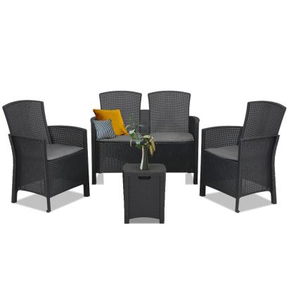 Leziter Set de mobilier de grădină Lima II cu 4 locuri, grafit