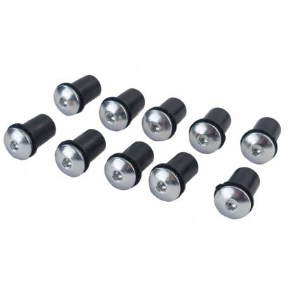 Set de șuruburi pentru parbriz de motocicletă, spăci de carenaj, șuruburi din aluminiu M5 argintii Performance AutoTuning