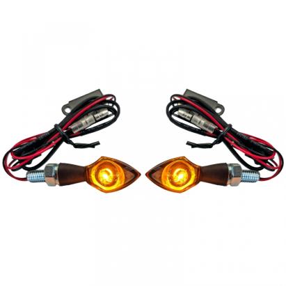Semnalizator LED Mini pentru motocicletă Pen Head Personalizat Negru Mini Indicator cu E-Mark Performance AutoTuning