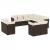 Set canapele de grădină cu perne, 11 piese, maro, poliratan GartenMobel Dekor
