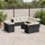 Set canapele de grădină, 12 piese, cu perne, negru, poliratan GartenMobel Dekor