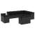 Set canapele de grădină, 12 piese, cu perne, negru, poliratan GartenMobel Dekor