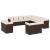 Set canapele de grădină cu perne, 13 piese, maro, poliratan GartenMobel Dekor