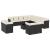 Set mobilier de grădină cu perne, 14 piese, negru, poliratan GartenMobel Dekor