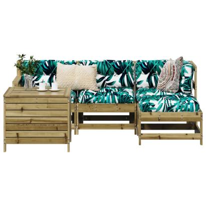 Set canapea de grădină, 5 piese, lemn de pin tratat GartenMobel Dekor