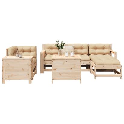 Set canapea de grădină, 7 piese, lemn masiv de pin GartenMobel Dekor