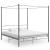 Cadru de pat cu baldachin, gri, 200x200 cm, metal GartenMobel Dekor