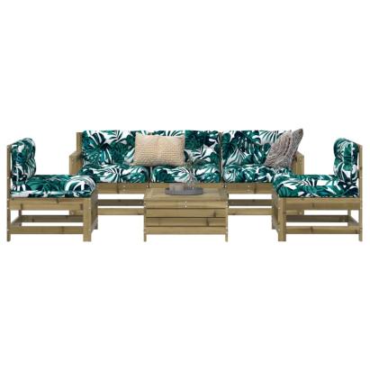 Set canapea de grădină, 6 piese, lemn de pin tratat GartenMobel Dekor