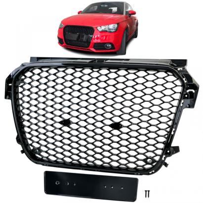 Grilă sport cu fagure, grilă radiator neagră lucioasă, potrivită pentru Audi A1 8X pre-facelift 10-14 Performance AutoTuning