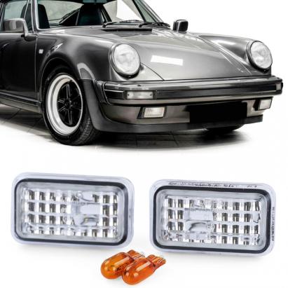 Indicator lateral din sticlă clară cu crom, potrivit pentru Porsche 911 924 944 964 993 Performance AutoTuning