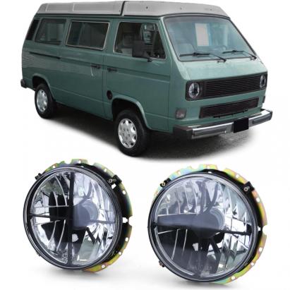 Faruri din sticlă clare cu fum negru și țintă pentru VW T2 73-79 + T3 79-92 Performance AutoTuning