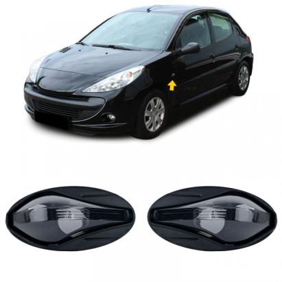 Indicator lateral din sticlă clară negru, potrivit pentru Peugeot 107 206 SW CC 307 407 607, Toyota Aygo Performance AutoTuning