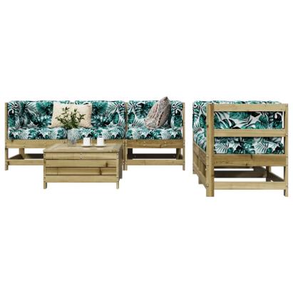 Set canapea de grădină, 6 piese, lemn de pin tratat GartenMobel Dekor