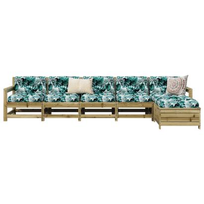 Set canapea de grădină, 6 piese, lemn de pin tratat GartenMobel Dekor