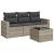 Set canapea de grădină cu perne, 4 piese, gri deschis poliratan GartenMobel Dekor