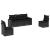 Set mobilier de grădină cu perne, 5 piese, negru, poliratan GartenMobel Dekor