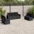 Set canapele de grădină cu perne, 7 piese, negru, poliratan GartenMobel Dekor