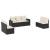 Set canapele de grădină cu perne, 7 piese, negru, poliratan GartenMobel Dekor