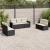 Set canapele de grădină cu perne, 7 piese, negru, poliratan GartenMobel Dekor