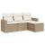 Set canapele de grădină, 4 piese, cu perne, bej, poliratan GartenMobel Dekor