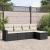 Set mobilier de grădină cu perne, 5 piese, negru, poliratan GartenMobel Dekor