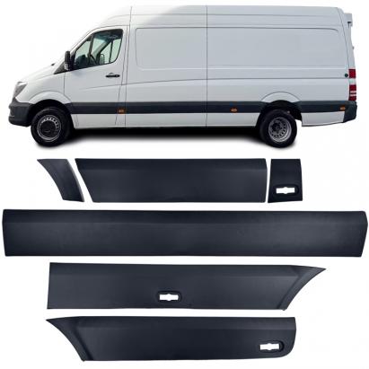 Set de benzi de protecție pentru bara de protecție stânga, 6 piese, potrivit pentru Mercedes Sprinter W906 06-18 Long Performance AutoTuning