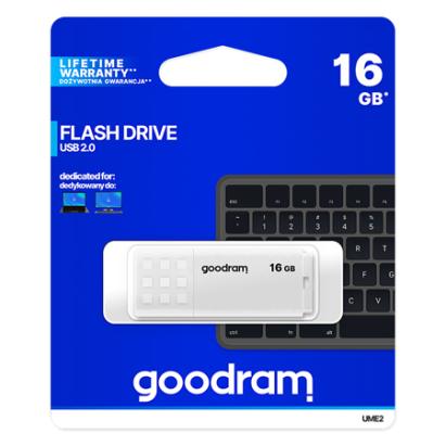 Stick USB Goodram UME2 16GB USB 2.0, compact si usor, alb