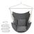 SONGMICS Fotoliu suspendat tip hamac cu 2 perne, lant si carabiniera incluse, 150x128 cm, gri inchis Household NewTrend