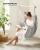 SONGMICS Fotoliu suspendat tip hamac cu 2 perne, lant si carabiniera incluse, 150x128 cm, gri Household NewTrend