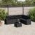 Set canapele de grădină cu perne, 7 piese, negru, poliratan GartenMobel Dekor