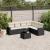 Set canapele de grădină cu perne, 7 piese, negru, poliratan GartenMobel Dekor