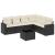 Set canapele de grădină cu perne, 7 piese, negru, poliratan GartenMobel Dekor