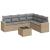 Set canapele de grădină, 7 piese, cu perne, bej, poliratan GartenMobel Dekor
