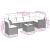 Set canapele de grădină, 7 piese, cu perne, gri, poliratan GartenMobel Dekor