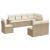 Set canapele de grădină, 8 piese, cu perne, bej, poliratan GartenMobel Dekor