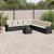 Set canapele de grădină cu perne, 10 piese, negru, poliratan GartenMobel Dekor