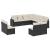Set canapele de grădină cu perne, 11 piese, negru, poliratan GartenMobel Dekor