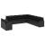 Set canapele de grădină cu perne, 11 piese, negru, poliratan GartenMobel Dekor