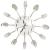 Ceas de perete model lingură/furculiță argintiu 31 cm aluminiu GartenMobel Dekor