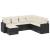Set canapele de grădină cu perne, 7 piese, negru, poliratan GartenMobel Dekor